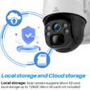 2 Pack Solar Powered Surveillance Cameras with 2K Resolution & Color Night Vision, 2-Way Talk, Human Motion Alerts, 360 View, Battery Operated WiFi Camera for Home Wireless Outdoor, 2.4GHz WiFi