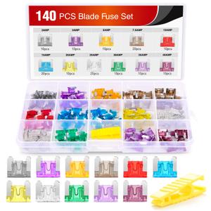 50014R 140pcs Low Profile Mini Blade Fuse Assortment, 2A 3A 5A 7.5A 10A 15A 20A 25A 30A 35A 40A Mini Blade Fuses for Car Boat Truck SUV Automotive