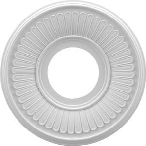 Ekena Millwork CMP10BE Berkshire Thermoformed PVC Ceiling Medallion (Fits Canopies up to 4 1/2"), 10"OD x 3 1/2"ID x 3/4"P (Unfinished)