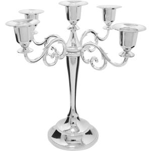 5-Candle Metal Candelabra Candlestick Holders, 5 Arms Candle Holder, Pillar Candle Holder 5 Arms, Vintage Metal Candelabra, Vintage Candle Sticks Holder Decor (Selver)