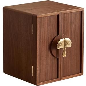 CHOSIN Black Walnut Wooden Jewelry Box 5 Layer Large Wood Jewelry Organizer Brass Handle for Necklaces Rings Earrings Watches Storage Monther Mothers Day Gifts for Mom (7.9x8.7x10.0inches)