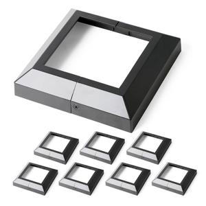 8Pack 6"x6" Aluminum Deck Post Base Cover, Split Post Cover Skirts for Deck RailingsStairsPorches Black (Post 6x6 (Actual: 5.5x5.5))