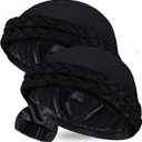 Ababalaya Satin Lined Turban for Women Mens Halo Turban Silky Lined Durag for Waves Braids Locs Sleeping Bonnet Sleep Cap (Blackblack)