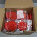 Wenqik 50 Sets Quinceanera Party Favors for Guests Rose Design Compact Pocket Mirrors Quinceanera Cards Thank You Gift and Organza Bags Sweet 15 Mis Quince Birthday Party Favor (Red)