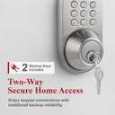 Keyless Entry Keypad Door Lock - Upgraded Smart Electronic Digital Code Deadbolt for Front Doors with Keys, One-Touch Locking, Easy Installation (Satin Nickel)