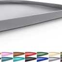 Silicone Pet Feeding Mat with Raised Edge for Food and Water, Dog Bowl Mats, Cat Bowls Placemat with High Lip for Floor Waterproof, Rubber Tray for Cats and Dogs 19 x 12 x0.7 Light Gray