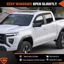 Rain Guards Fit for Chevy/Chevrolet Colorado Crew Cab 2023 2024 2025 2026, Durable Tape-On Side Window Wind Deflectors & Visors 2023-2026 GMC Canyon Crew Cab Rain Guard Black 4 PCS