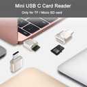 2 x Micro SD Card Reader, USB C to SD Card Reader, Type C TF Memory Card Reader with USB C to USB Adapter, Mepsies USB OTG Card Reader Compatible with iPhone 17/16/15, Galaxy Phones, iPad, MacBook, Laptop