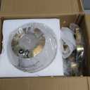 HOLKIRT Mid Century Modern Globe Semi Flush Mount Ceiling Light Fixture,White Opal with Brass Finish,Living/Dinning Room Brass Color