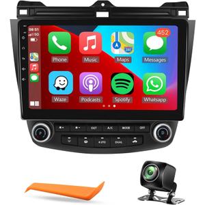 for Honda Accord 7th 2003 2004 2005 2006 2007 Android Car Stereo with Wireless Carplay/Android Auto 10.1" Touchscreen Autoradio Support WiFi GPS Navigation Backup Camera SWC FM/RDS Radio