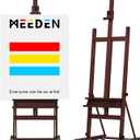MEEDEN Easel Stand for Painting and Display, Adjustable H Frame Floor Art Easel for Drawing, Heavy Duty Beech Wood Hold Canvas up to 146", 4 Wheels & Storage Tray - Professional for Sign, Studio Walnut Color
