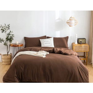 COTTEBED Silky Soft Queen Size Comforter Sets 3 Pieces Blanket Down Comforter with Pillowshams, Lightweight All Season, Washed Polycotton Microfiber for Full Queen Sized Bed, Brown