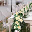 YRIOWMI 10PCS Fake Rose Garland, 7.5Ft Artificial Vines Flowers Hanging Rose Vine forfor Table Wedding Backdrop Arch Wall Party Mantle Festival Decor (Champagne)