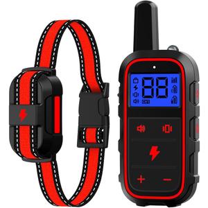 Dog Training Collar Electric Dog Collar with 4 Training Modes and Rechargeable Remote Waterproof Range 3300Ft for Small Medium Large Dogs(Red)