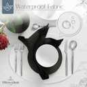Elrene Home Fashions Villeroy & Boch Manufacture Rock Faux-Leather Oval Reversible Placemats, Set of 4, White, 12"x18"