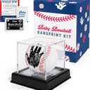 Circa Print Baby Baseball Handprint Ornament Kit, Ink Pad for Hand and Footprints - Unique Keepsake for Dads, Shower Present for Moms, Newborn Gift