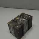 ELLDOO Wooden Treasure Chest with Lock, Vintage Pirate Chest Keepsakes Box for Kids Gifts, Handmade Treasure Storage Decorative Box for Jewelry Coins Collectibles, Small