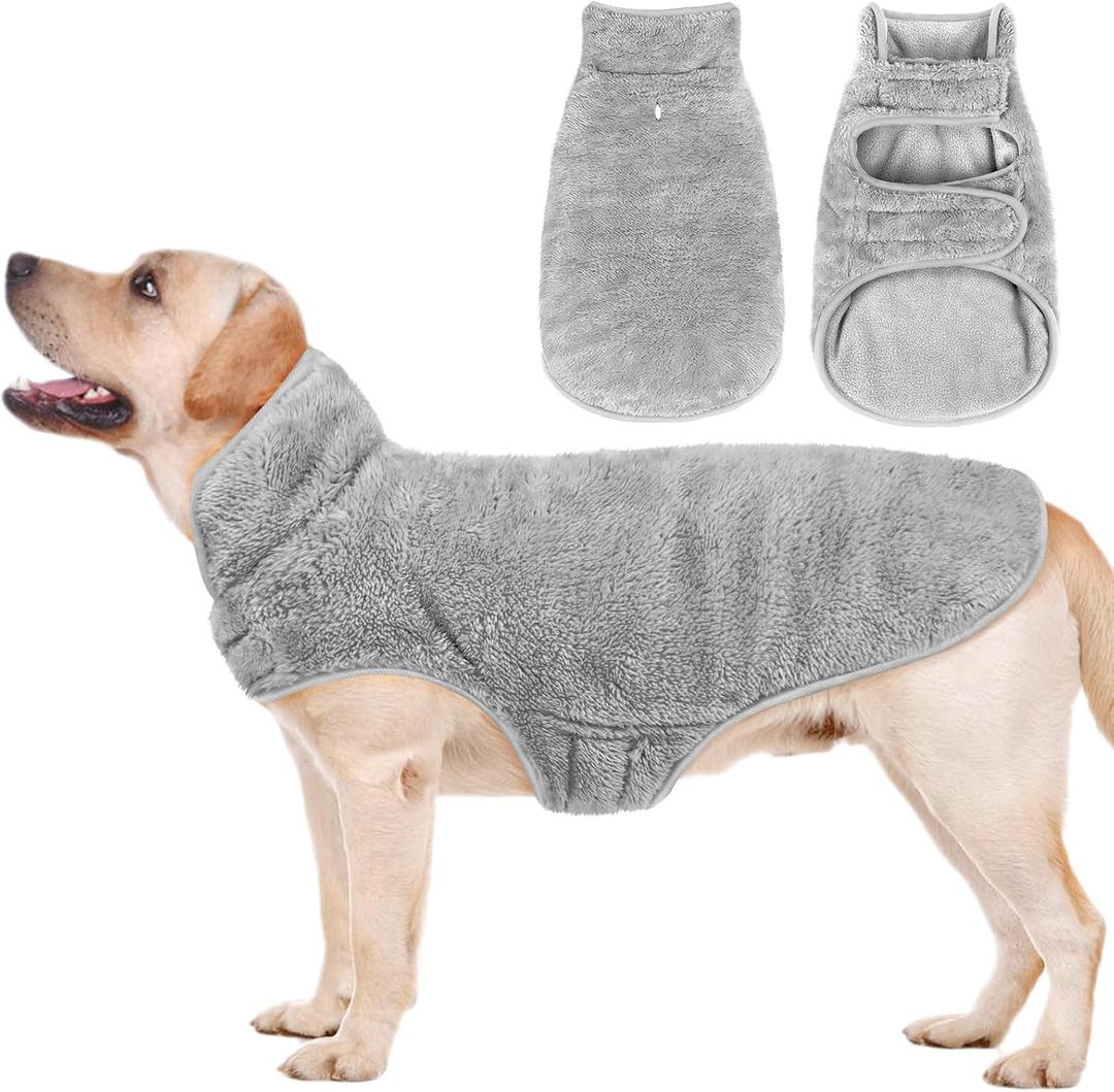 Malier Dog Winter Coat, Reversible Fleece Dog Cold Weather Coats, Windproof Warm Snow Puppy Jacket Vest Pet Clothes for Small Medium Large Dogs (Gray, X-Large)