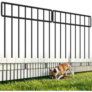 HIHADUUM 30Ft(L) X 13Inch(H) Animal Barrier Fence - 21 Pack Garden Fence Panels Metal Garden Fencing Edging Border No Dig Fencing for Dog Rabbits Ground Stakes Defense Outdoor Patio Fence Extension