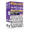 Filtrete 16x25x4(SlimFit), AC Furnace Air Filter, MPR 1550 DP, Healthy Living Ultra Allergen Deep Pleat, 2-Pack, Fits Lennox & Honeywell Devices