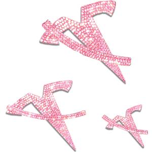 Yeapop Bling Pink Rhinestone Emblems for Tesla Model Y, 6 Pcs Emblems Stickers for Front Trunk, Rear Trunk, Bedazzled Accessories for Y