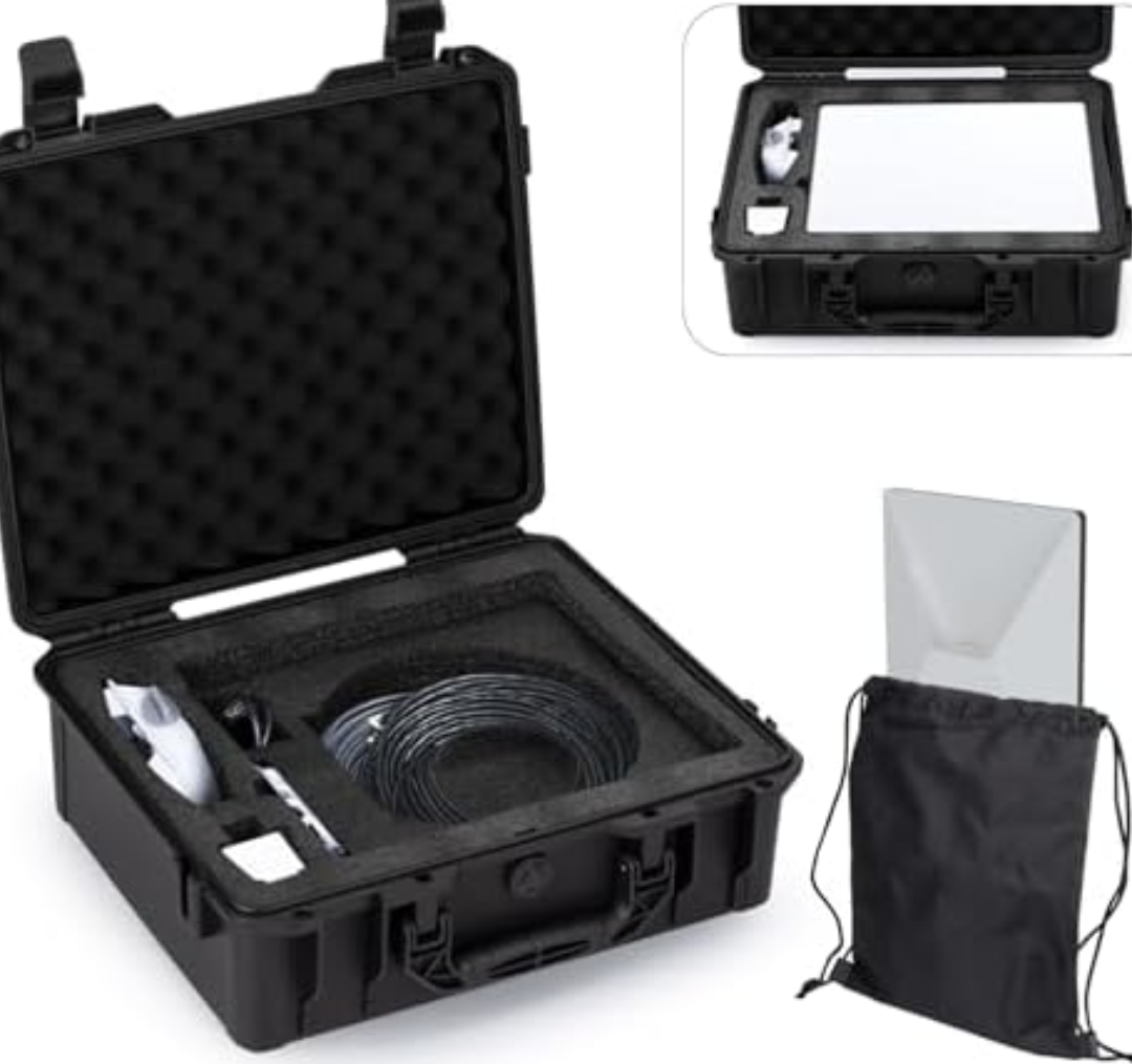 Unmake Starlink Mini Case, Carrying Travel Hard Case with WIFI Carrying Bag - Suitable for Starlink Mini, Kickstand, Pipe Adapter, Cables & More, Durable Foam - Dual Layer Shock Pack of 2
