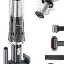 Handheld Vacuum Cordless 25000Pa Car Vacuum 3-in-1 Handheld Vacuum, Includes Smart Display and Charging Base Hand Vac Cordless Rechargeable One-Touch Empty for Home/Pet/Car (Silver)