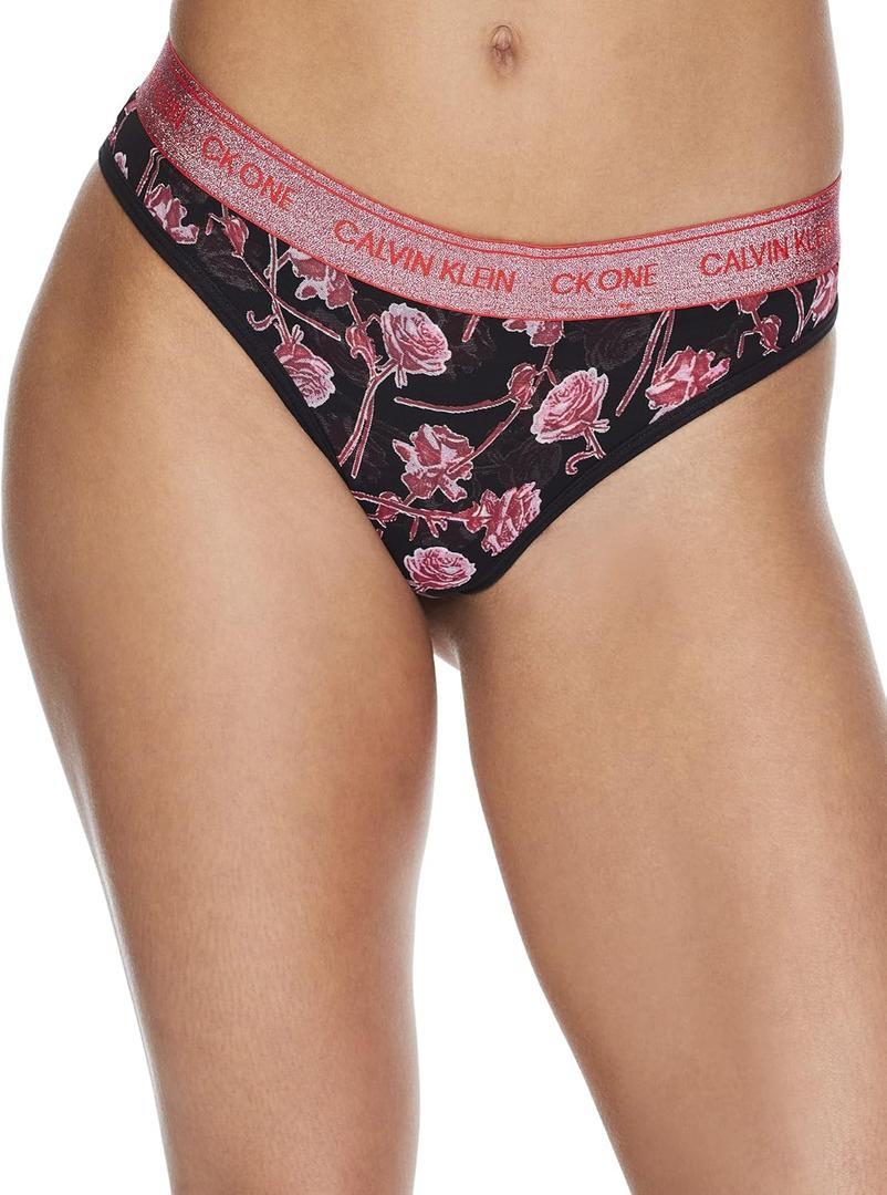 Calvin Klein Glitter Floral Bikini (X-Small, Black)