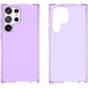 ITSKINS Spectrum R // Clear Compatible with Samsung Galaxy S23 Ultra, Protective Phone Case, Anti-Yellowing, Shockproof Cover, and Military Grade Phone Case - Light Purple