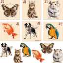 QUOKKA Realistic Wooden Puzzles for Toddlers 1-3 Year Old - 15x15 Inches Kids Puzzles Ages 2-4 - Birds, Animals, Fish, Butterfly Montessori Toddler Toys - Motor Skills Games Gifts for Girls&Boys