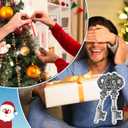 Jetec 48pcs/16 Packs Christmas Santa's Key Ornament No Chimney House Set 16 Metal Vintage Christmas Key Ornaments 16 Santa Claus Cards 16 Gift Bags for Xmas Tree Decor Gift Favors