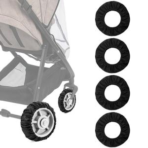 4pcs Baby Stroller Wheel Cover, Pram Strollers Wheel Dustproof Covers, Bassinet Stroller Wheel Noise Reducing Protective, Baby Accessories for Toddler Car