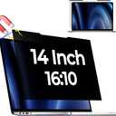 Magnetic Laptop Privacy Screen for 14 Inch 16:10, That Screen Size is 11.87 in Wide and 7.42 in High.Removable Laptop Computer Screen Privacy Shield Anti Glare And Blue Light with Lenovo Hp Dell Acer Asus Thinkpad Envy