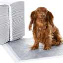 Amazon Basics Carbon Odor Control Dog and Puppy Pee Pads, 5-Layer Leak-Proof Super Absorbent, Quick-Dry Surface for Potty Training, Regular Size 22"x22", Gray, 120 Count