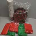 Christmas Party Supplies plaid cups and plates with red and green colored utensils (2pks each)