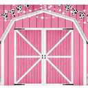 LTDKAEN Pink Barn Door Backdrop Wooden Barn Door Farmhouse Photography Rustic Farm Backdrop Country Scene Farm Party Decoration Photo Props for Party (7×5FT)
