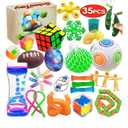 Scientoy Fidget Toy Set, 35 Pcs Sensory Toy for ADD, OCD, Autistic Children, Adults, Anxiety Autism to Stress Relief and Anti Anxiety with Motion Timer, Perfect for Classroom Reward with Gift Box