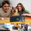 Fin2feel Magnetic for iPhone 12/iPhone 12 Pro Case with Screen Protector, Compatible with MagSafe, Built-in Stash Stand Phone Case Anti-scratch Shockproof Cover for iPhone 12/12 Pro(Translucent Black)