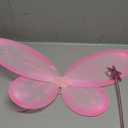 Girls Fairy Butterfly Wings with LED Light, Fairy Wings Light Up Star Wands for Girls Kids Women Halloween Dress Up (Pink)