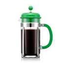 Bodum 34oz Caffettiera French Press Coffee Maker with Reusable Stainless Steel Filter, BPA-Free Plastic Carafe, Apple Green