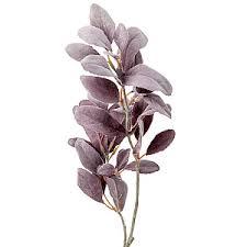 Artificial Lambs Ear Leaves Dusky Purple Aubergine Fake Lambs Ear Branches Frosted Lambs Ear Bouquet for Home Wedding Office Party Decor