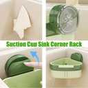 LLQ 2PACK Sink Strainer Basket,2025 New Upgraded Suction Cup Press Sink Drainer Basket,Automatic Dumping Sink Strainer Basket,Faucet Sponge Storage Rack (Yellow + Green)