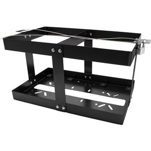 Upgrade Fuel Jug Holder, Black Gas Can Holder for Trailer, Sturdy Four-Way Support and Locking Straps, Fits Two 5 Gallon Fuel Containers, Compatible with Vp Gas Can