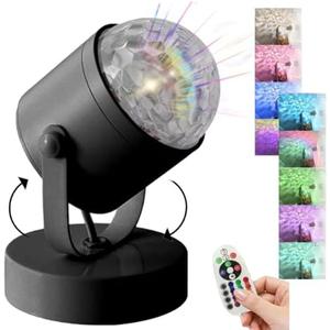 Velosphere Lamp, Water Ripple Lamps Dynamic, 3D Holographic Enchanting Aurora Ambient Lamp, Led Ocean Wave Projector Light, 8/16-Color RGB, for Party Live Streaming Decoration (Black, 16 Colors)