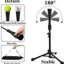 Tebery Baseball Batting Tee for Kids, Adjustable Softball Hitting Tees with Carry Bag, Portable Ball Training Tee with Flexible Rubber Top, Stable Tee Ball Stand for Practice, 20.86 to 39.76 Inches