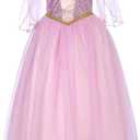 SPUNICOS Toddlers Girls Deluxe Rapunzel Princess Dress Up Costume without Accessories 7-8years