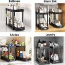 2 Pack Pull-Out Storage Organizers, Under Sink Organizer and Storage for Bathroom & Kitchen,Multi-Purpose Under Cabinet Organizers and storage Black
