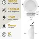 4 Pack 6 Inch Gimbal LED Recessed Lighting with Junction Box, 5CCT 2700K-6000K Selectable, 360+90 Adjustable Directional Eyeball Light, 15W 1300LM Slim Canless Downlight - ETL and Energy Star