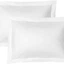 iMaylex Soft and Breathable 100% Egyptian Cotton Envelope Pillow Shams, Silk Like and Cozy Decorative Pillow Covers, Set of 2, White, King