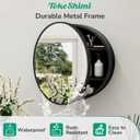 20 x 20 in Round Medicine Cabinet with Mirror, Detachable Shelves